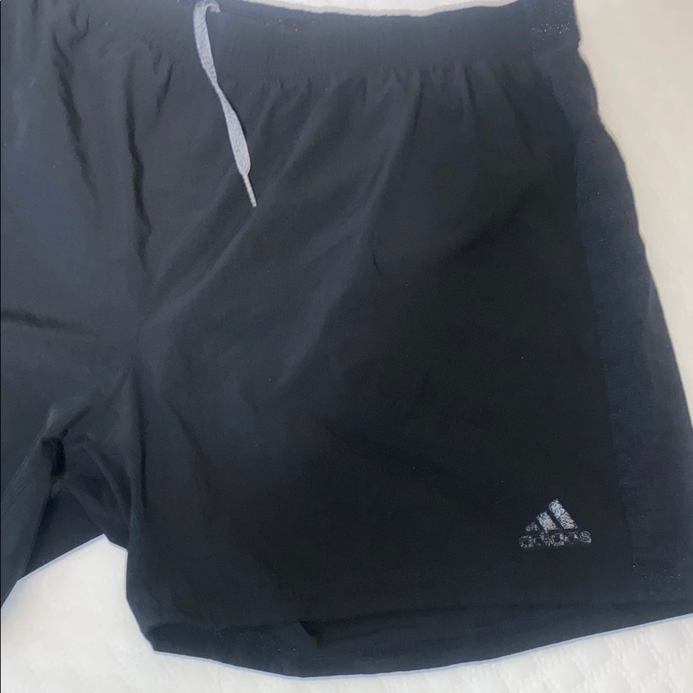 Adidas Black Athletic Shorts Lightweight Elastic Waist